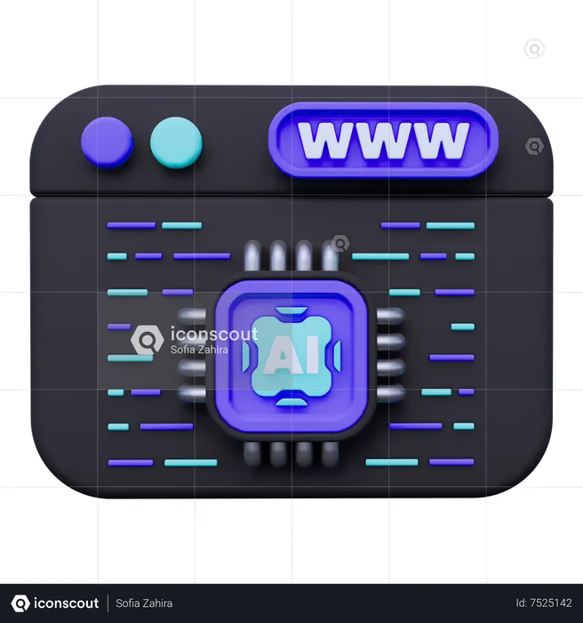 Artificial Intelligence Browser  3D Icon