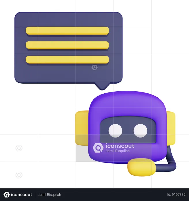 Artificial Intelligence Chatbot  3D Icon