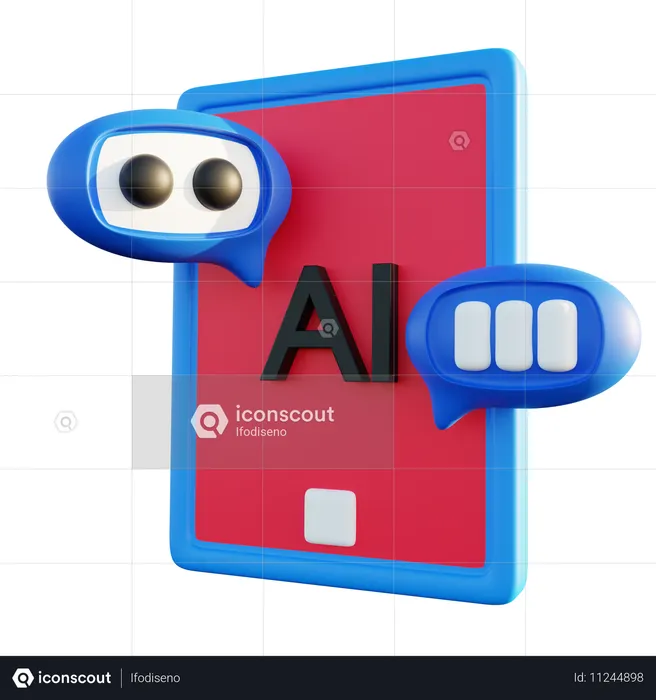 Artificial Intelligence Chatbots  3D Icon