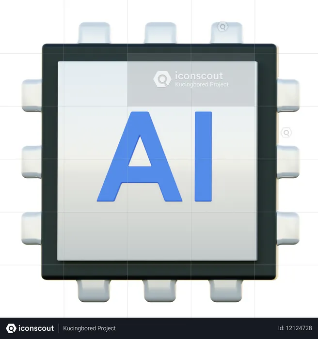 Artificial Intelligence Chip  3D Icon