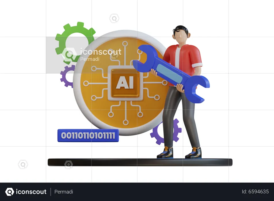 Artificial Intelligence Engineer  3D Illustration
