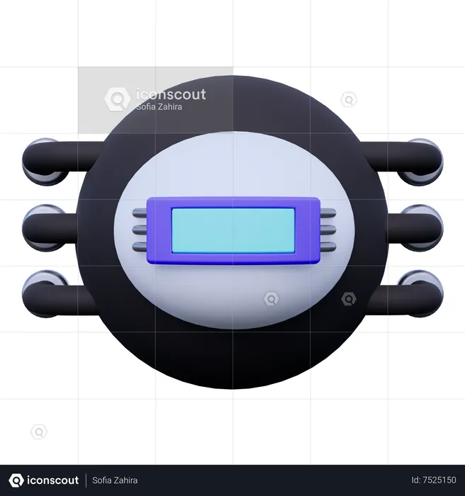 Artificial Intelligence Eye Scanner  3D Icon