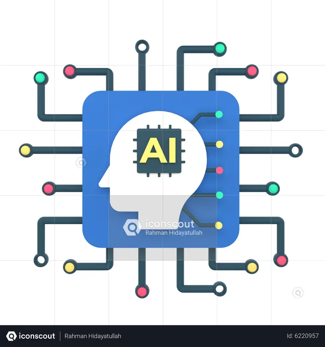Artificial intelligence learning  3D Icon