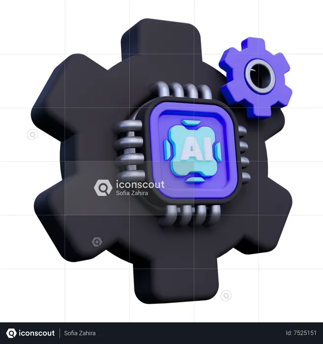 Artificial Intelligence Machine  3D Icon