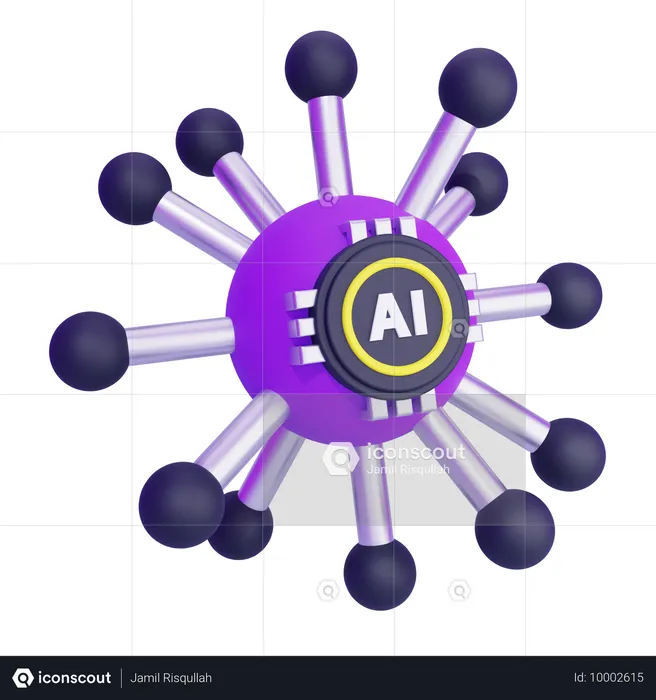 Artificial Intelligence Network  3D Icon