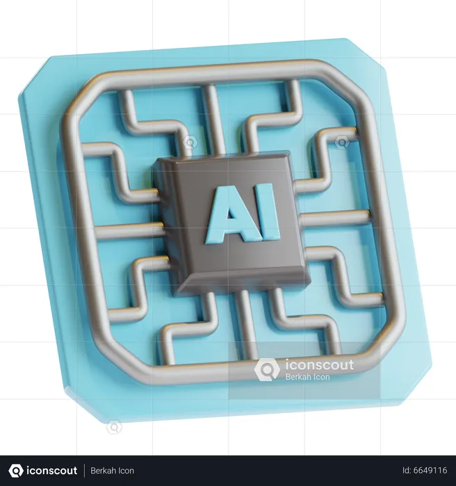 Artificial Intelligence Processor  3D Icon