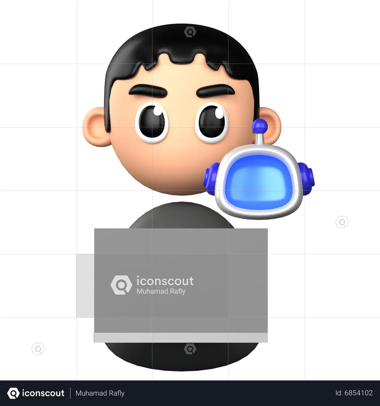 Artificial Intelligence Programmer 3D Icon - Free Download People 3D ...