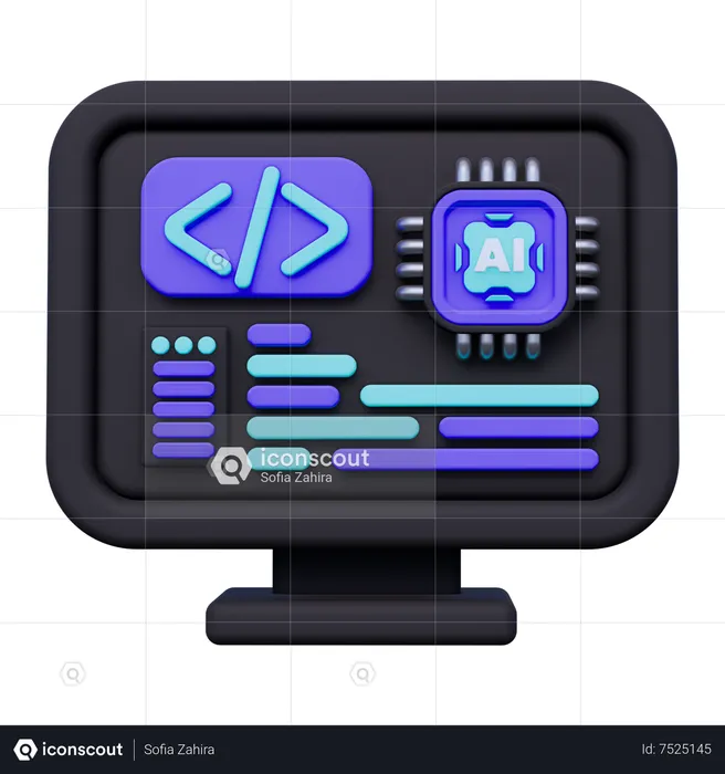 Artificial Intelligence Programming  3D Icon