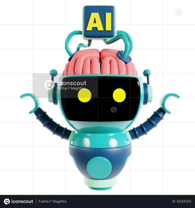 Artificial Intelligence Robot  3D Icon