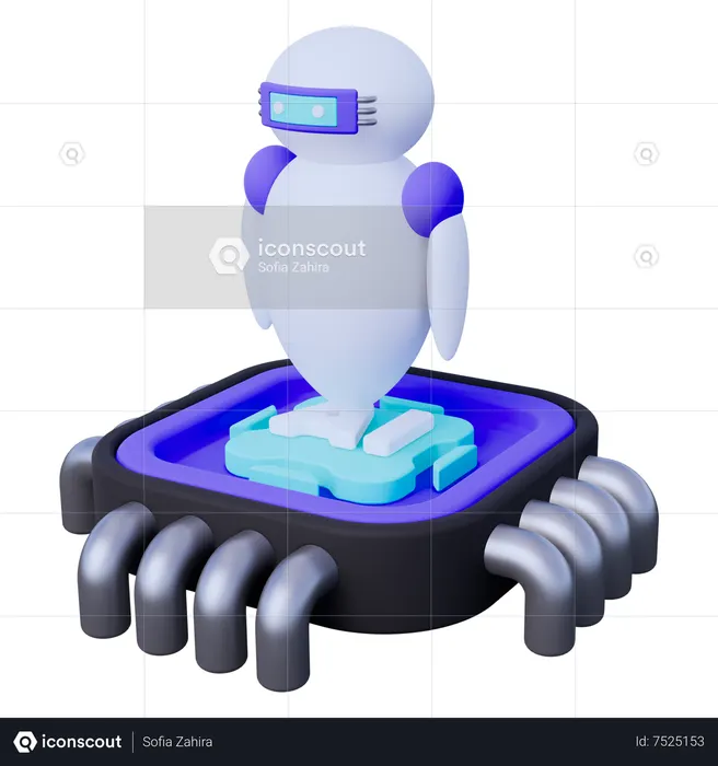 Artificial Intelligence Robot  3D Icon