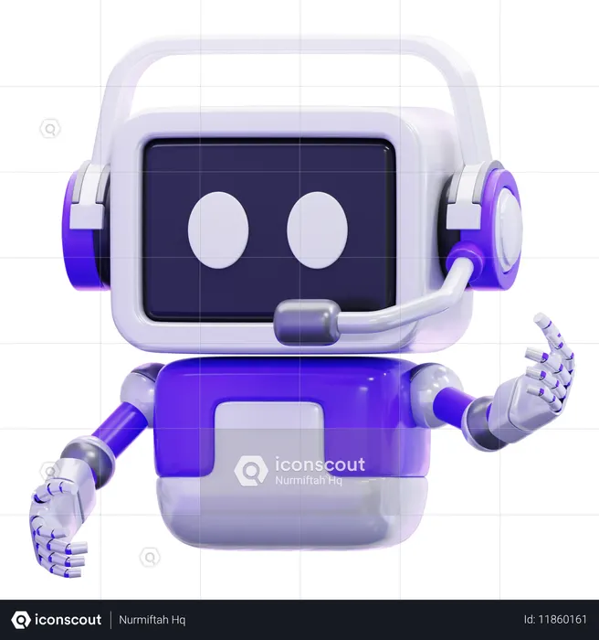 인공지능 로봇 챗봇  3D Icon