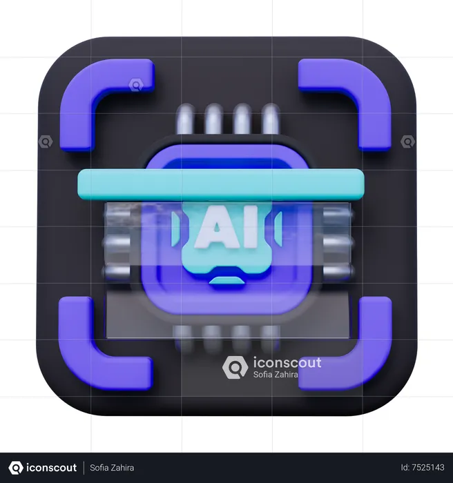 Artificial Intelligence Scan  3D Icon