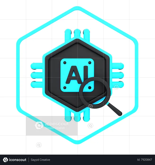 Artificial Intelligence Search  3D Icon