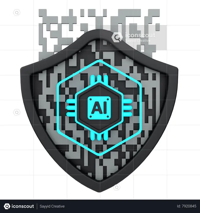 Artificial Intelligence Shield  3D Icon