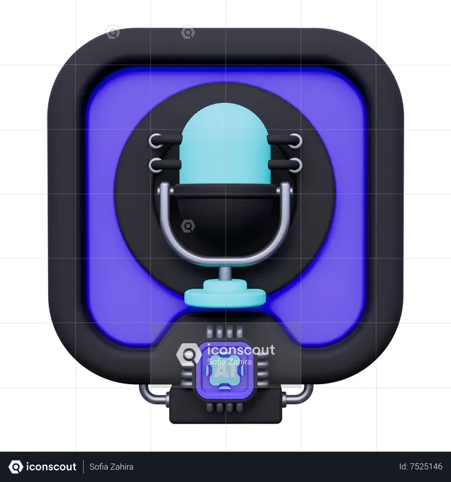 Artificial Intelligence Voice  3D Icon