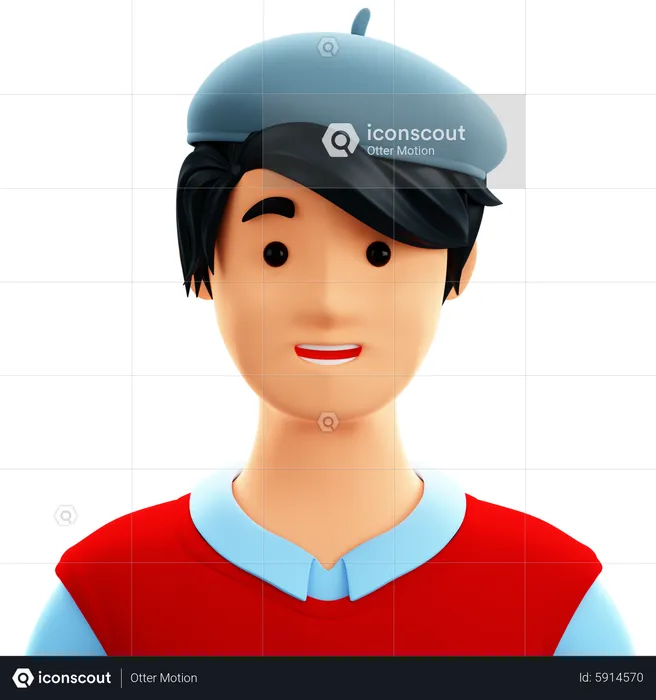 Artist Male  3D Icon