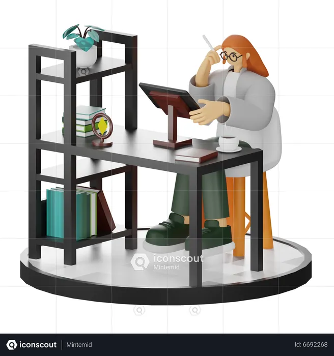 Artist thinking about design  3D Icon
