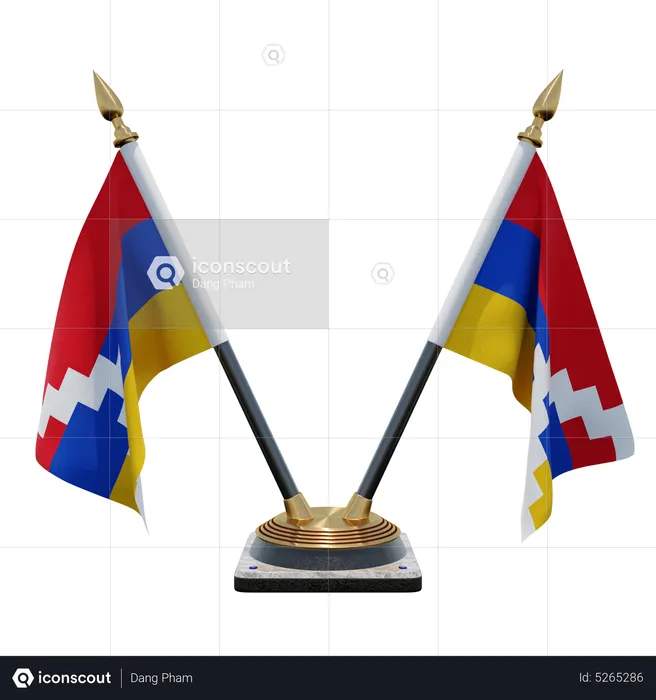 Suporte para bandeira de mesa dupla Artsakh (V) Flag 3D Icon