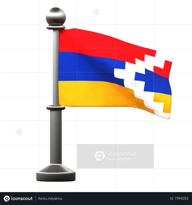 Artsakh Flag Flag 3D Icon