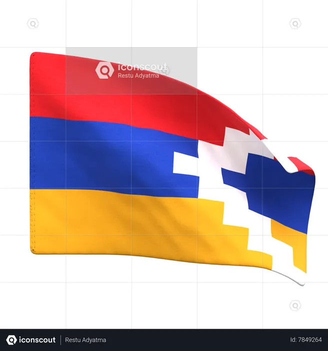 Artsakh Flag Flag 3D Icon