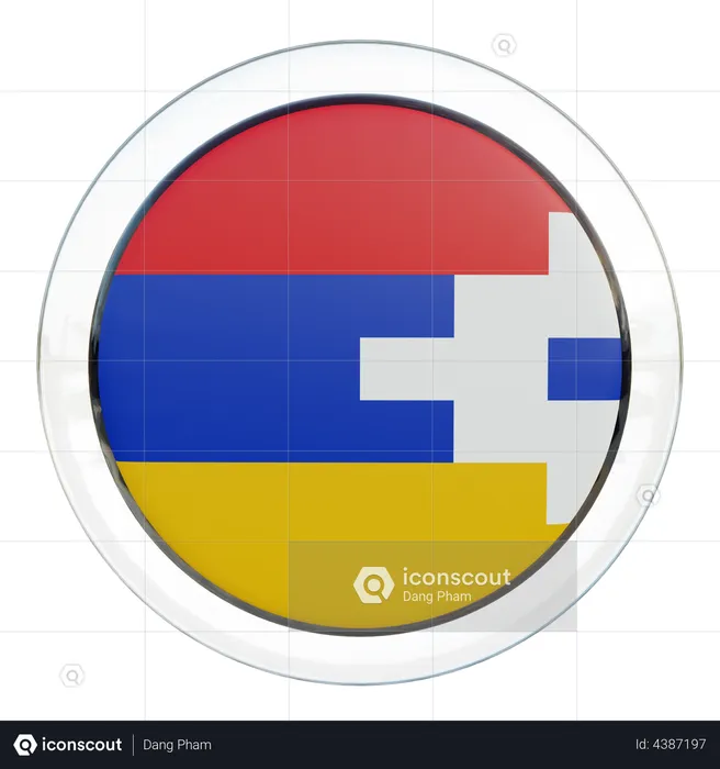 Artsakh Flag Glass Flag 3D Flag