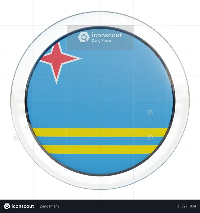 Aruba Round Flag Flag 3D Icon