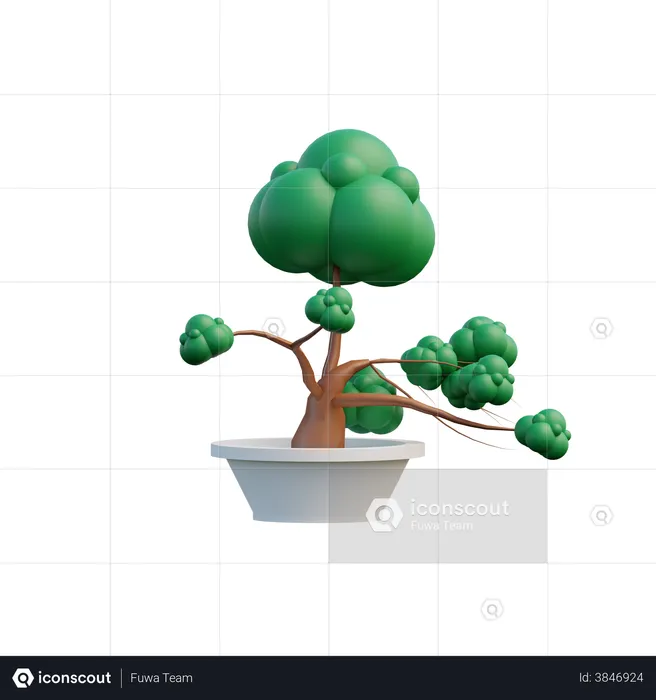 Árvore bonsai  3D Illustration