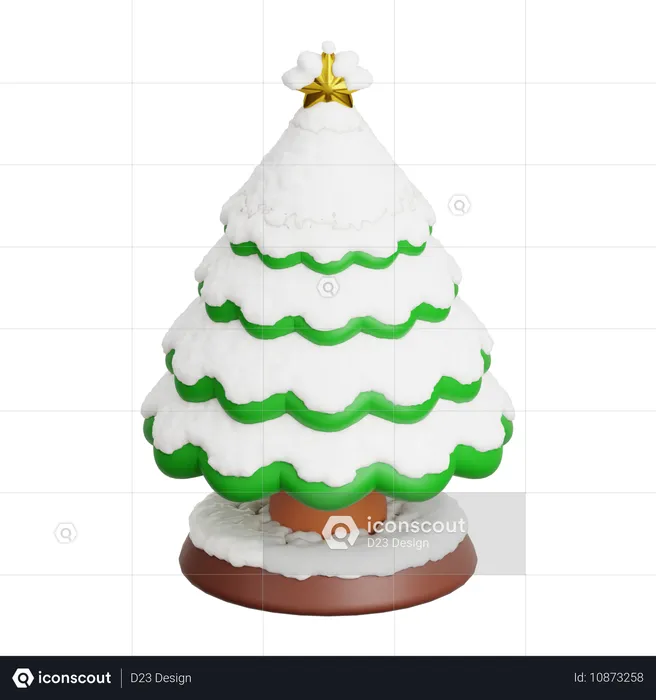 Árvore de natal com neve  3D Icon