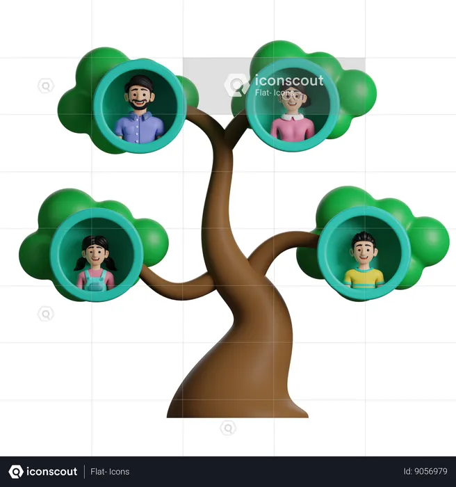 Árvore genealógica  3D Icon