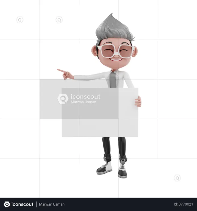 Arzt hält leere Tafel  3D Icon