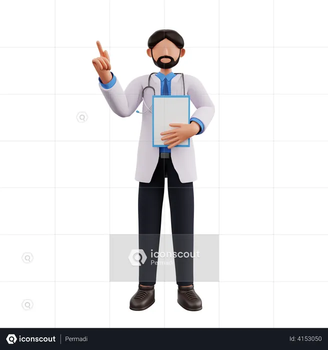 Arzt mit Patientenbericht  3D Icon