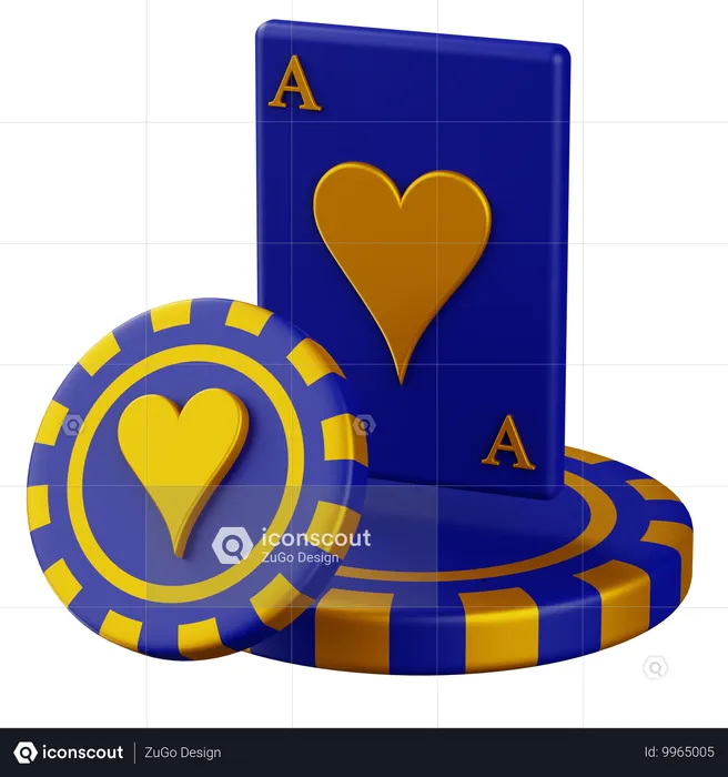 Carte Ace Coeur avec Puce  3D Icon