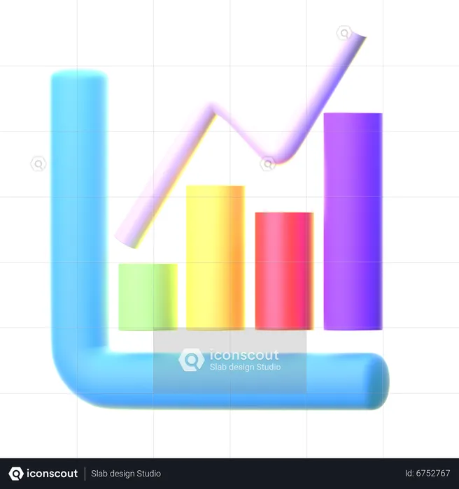 Ascending Box Chart  3D Icon