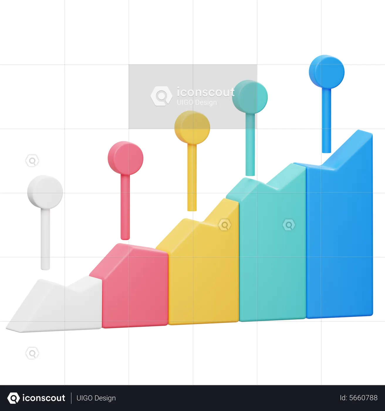 Ascending Chart 3D Icon download in PNG, OBJ or Blend format