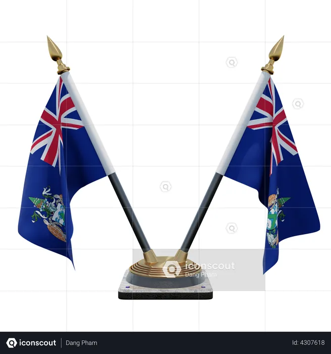 Ascension Island Double Desk Flag Stand Flag 3D Flag
