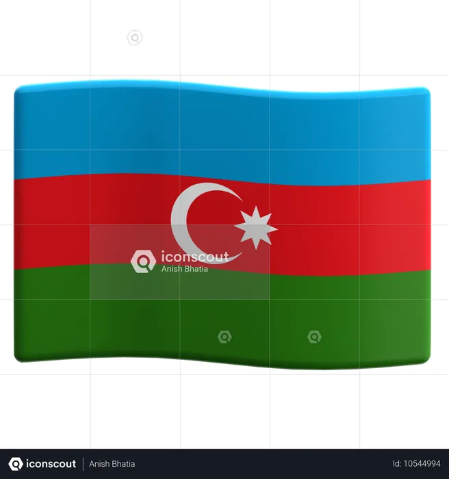 Aserbaidschan Flag 3D Icon