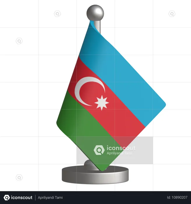 Aserbaidschan tischflagge  3D Icon