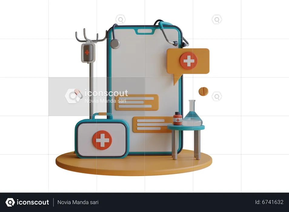 Asesoramiento médico en línea  3D Illustration