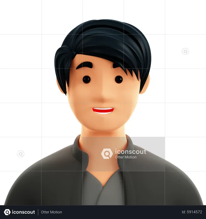 Asian Male  3D Icon