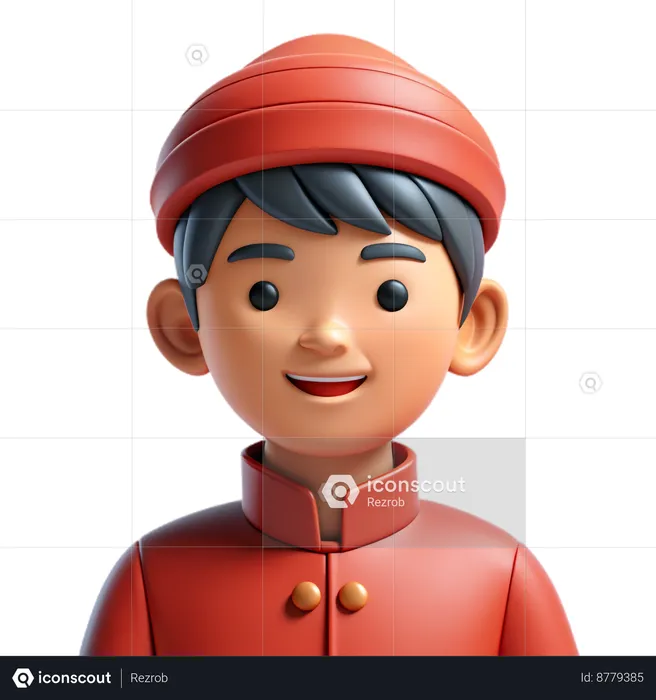 Asian Man Avatar  3D Icon