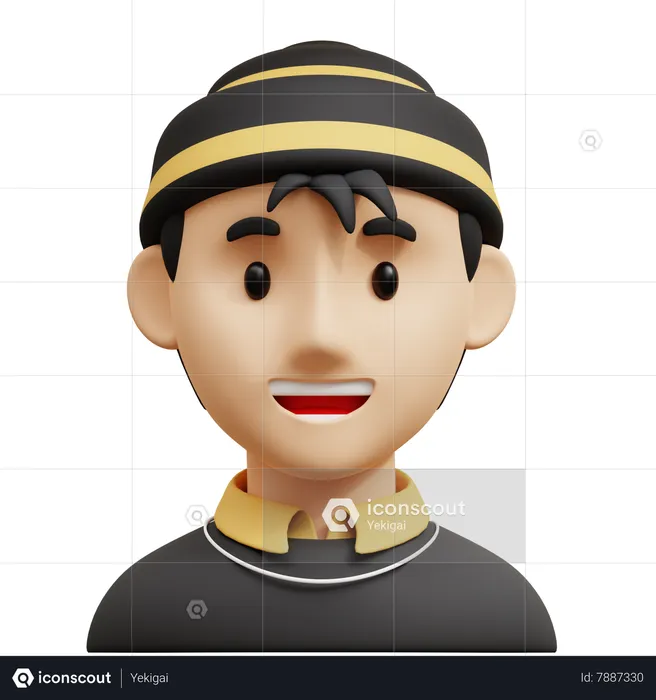 Asian Teenage Guy  3D Icon