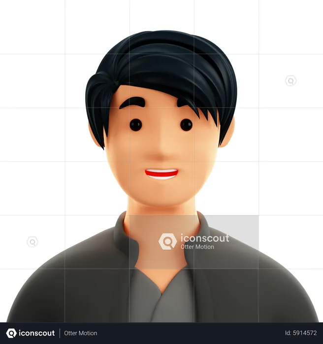 Asiatischer Mann  3D Icon