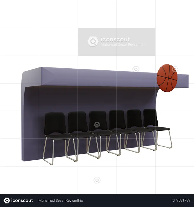 Asiento suplente de baloncesto  3D Icon