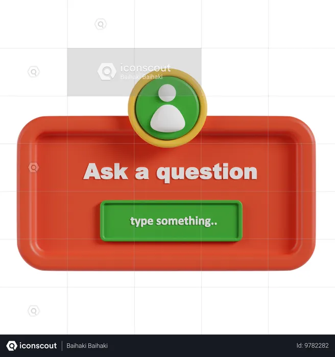 Ask A Question Button  3D Icon
