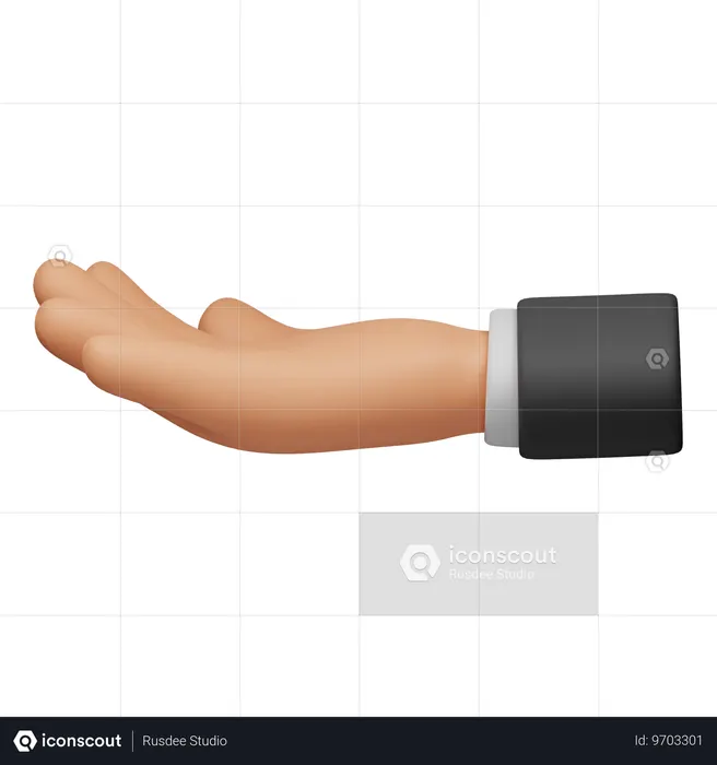Ask Hand Gesture  3D Icon