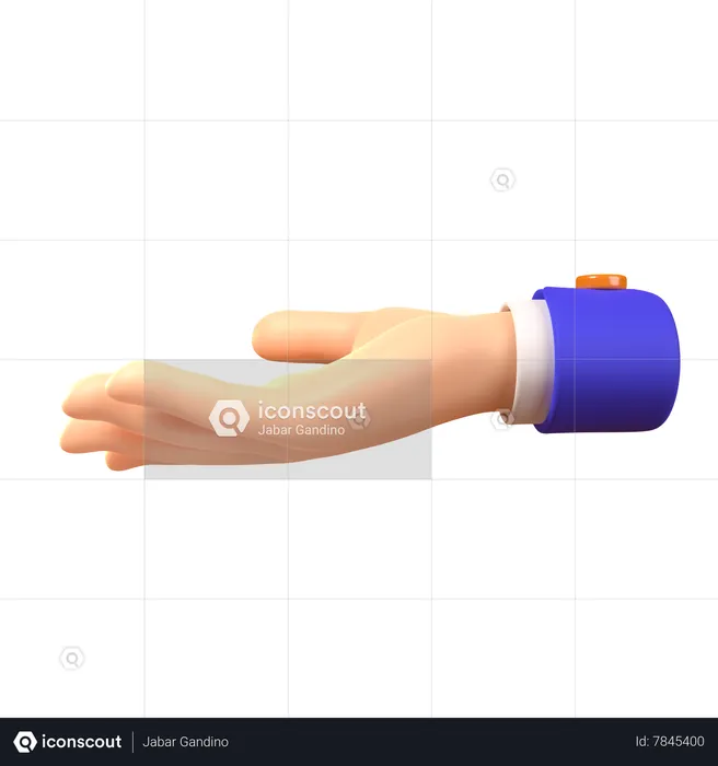 Ask Hand Gesture  3D Icon