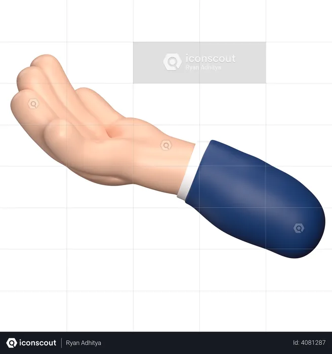 Ask Hand Gesture  3D Illustration