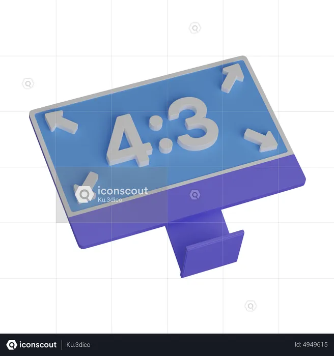 Aspect ratio 4_3  3D Icon