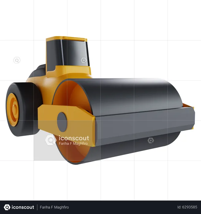 Asphalt Road Roller  3D Icon