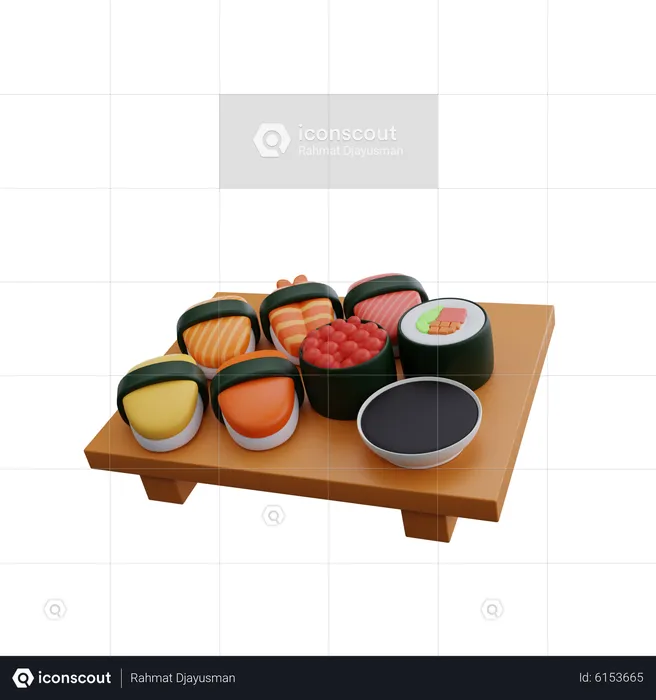 Assiette à sushis  3D Icon